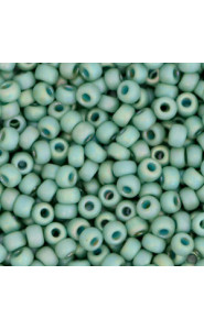 Miyuki rocailles Perlen 8/0 - Opaque glazed frosted rainbow celadon green 8-4701